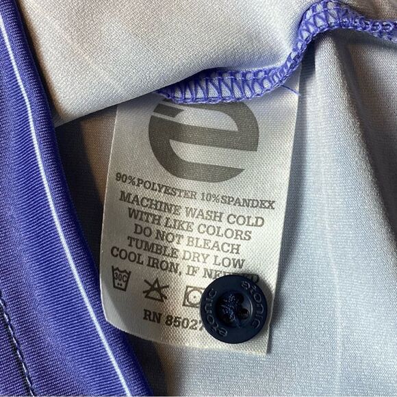 Etonic Short Sleeve Polo Purple with White Black Strip New With Tags S-Medium - Picture 4 of 9